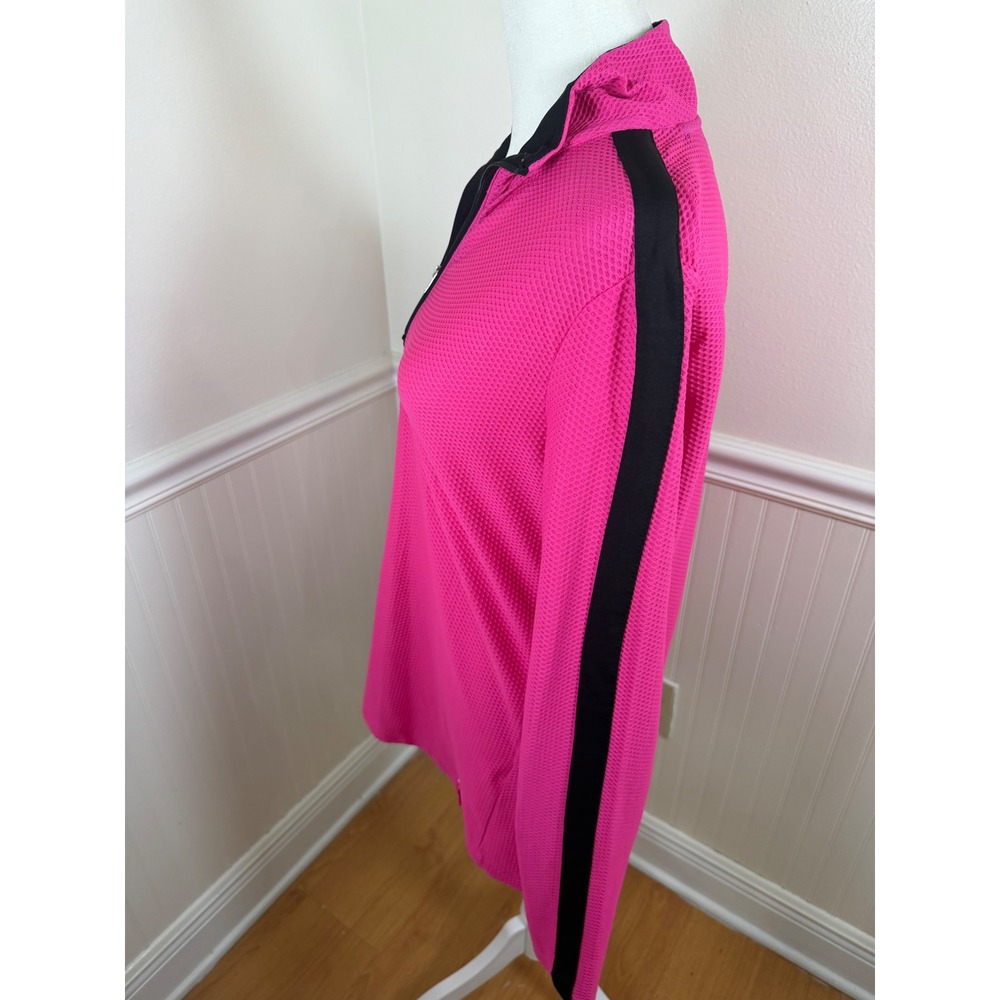 Lauren‎ Ralph Lauren Active Pullover Women Large Pink Quarter Zip Waffle Knit - Picture 4 of 10
